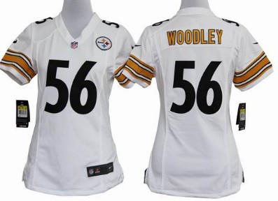 Pittsburgh Steelers 56 Lamarr Woodley White Game Womens Team Nike Jerseys